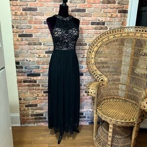 Morgan and Co. Black Chiffon and Lace Formal